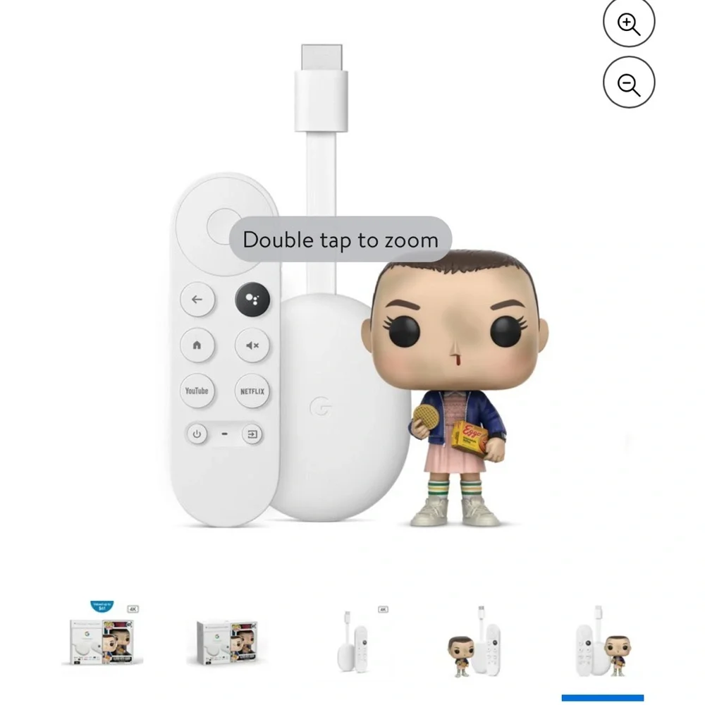 Chrome cast with Funko Pop Eleven